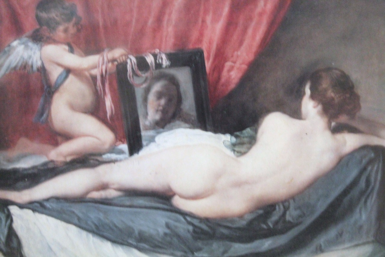 Appraisal: thC School Nude figure and cherub hand touched oil unsigned