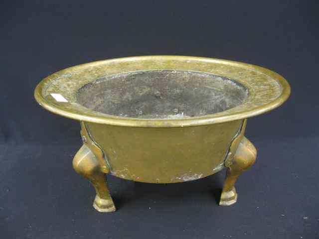 Appraisal: Early Oriental Bronze Tri-Footed Pot '' diameter '' tall