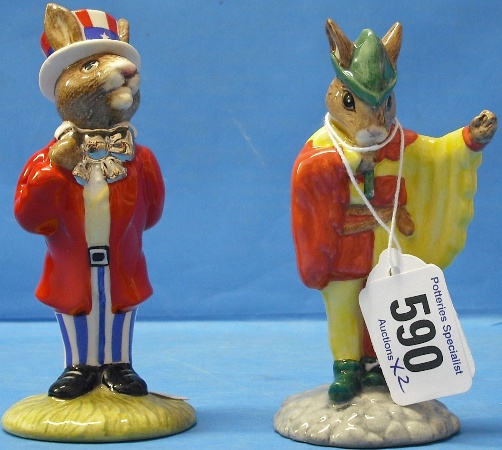 Appraisal: Royal Doulton Bunnykins Figures Minstrel DB With Certficate and Uncle