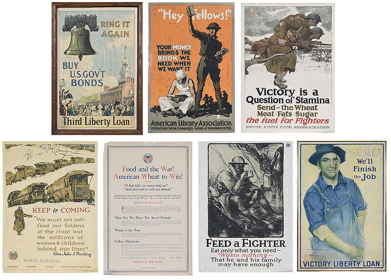 Appraisal: Seven United States War Posters early th century Hey Fellows