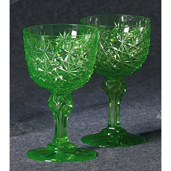 Appraisal: Russian Pattern glasses two green w x h one with