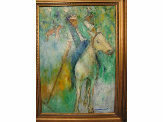 Appraisal: Vincent Messina Oil The Polo Match Impressionist oil on canvas