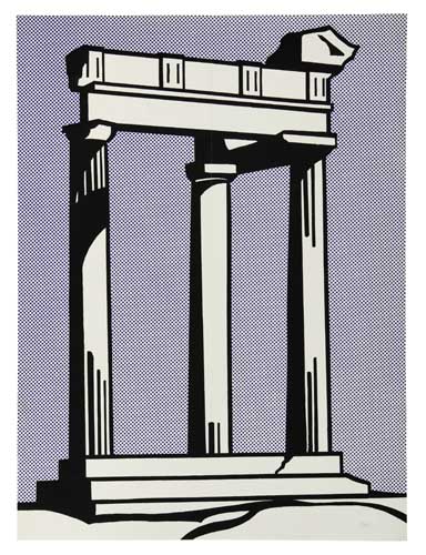 Appraisal: ROY LICHTENSTEIN Temple Offset color lithograph x mm x inches