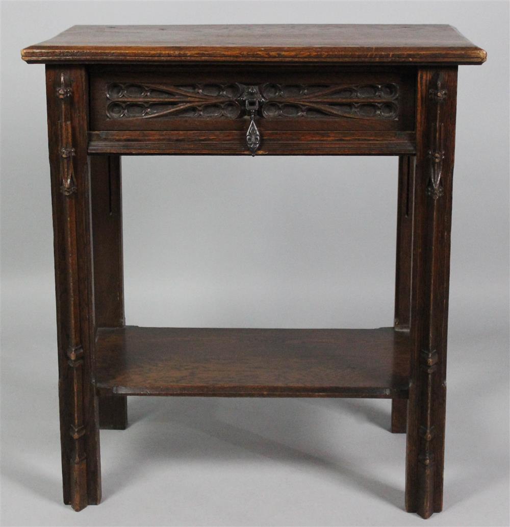 Appraisal: ENGLISH GOTHIC REVIVAL OAK TABLE the rectangular top with molded