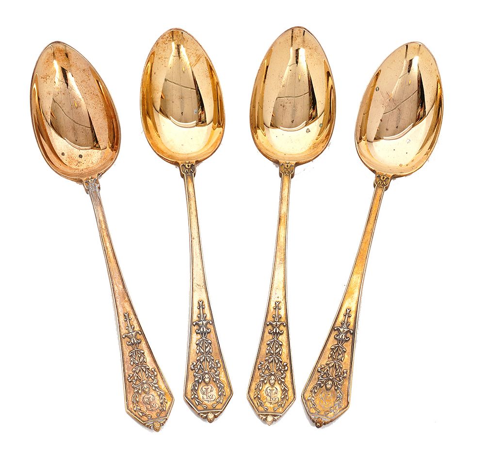 Appraisal: Faberge Russian Imperial Silver Spoons Russian Imperial silver spoons with