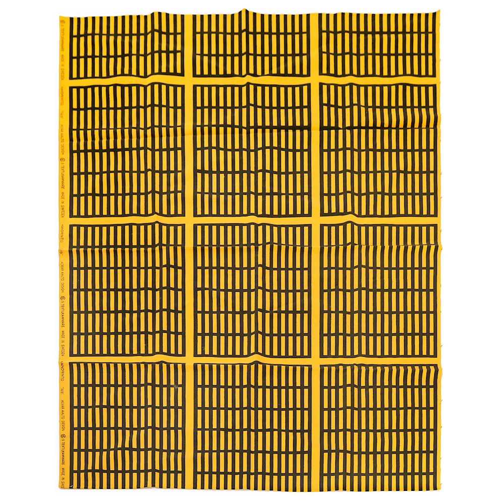 Appraisal: Alvar Aalto A rare yellow coloured Alvar Aalto textile with