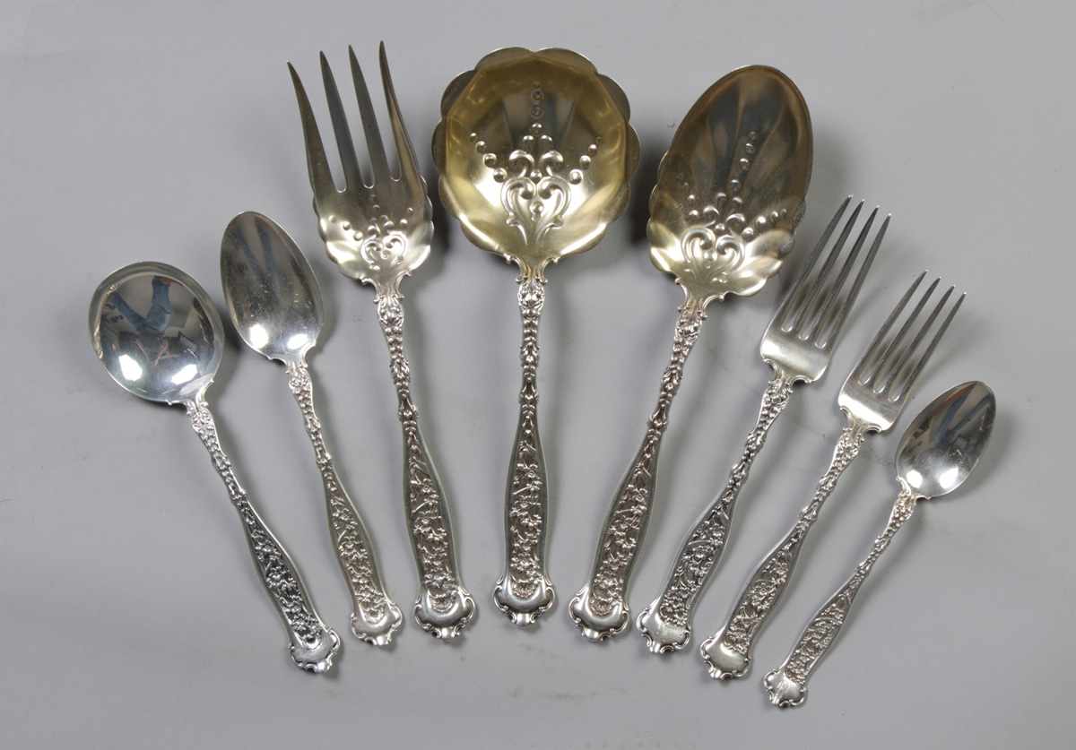 Appraisal: Whiting Sterling Silver Flatware Set - Dresden Pattern pcs ozt