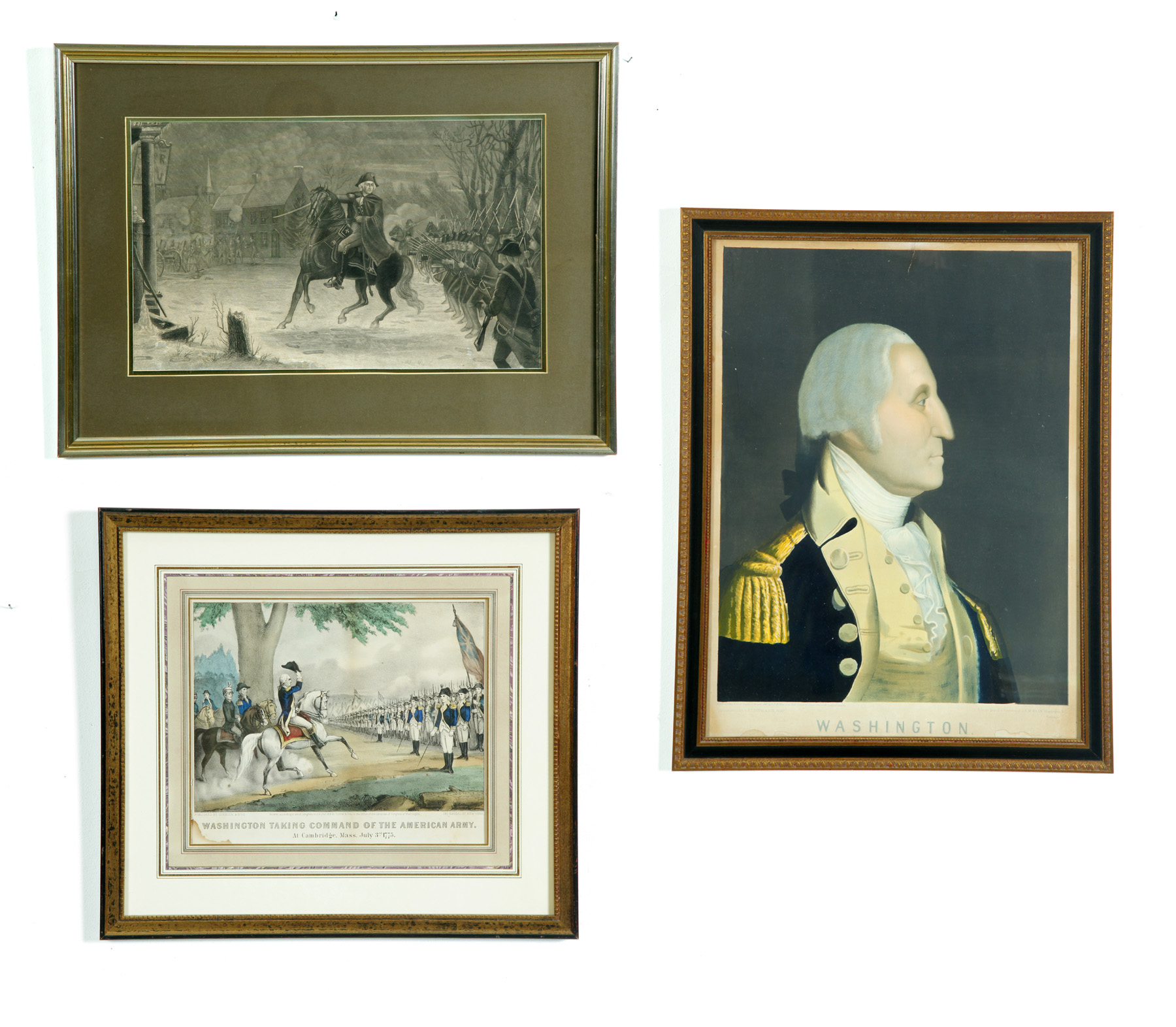 Appraisal: THREE AMERICAN PRINTS OF GEORGE WASHINGTON Second half- th century