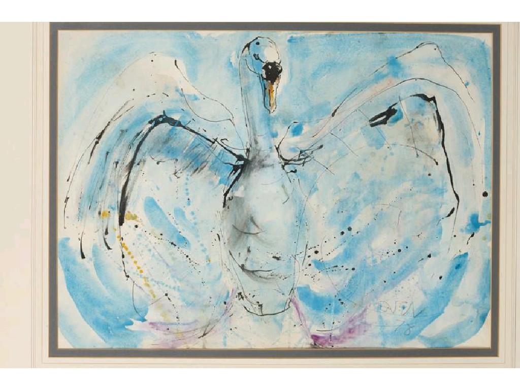 Appraisal: SVEN BERLIN A Swan with Wings Outstretched signed and dated