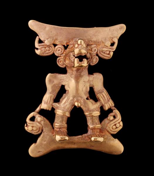 Appraisal: A PRE-COLUMBIAN STYLE GOLD COSTA RICAN SHAMAN PENDANTThe Costa Rican