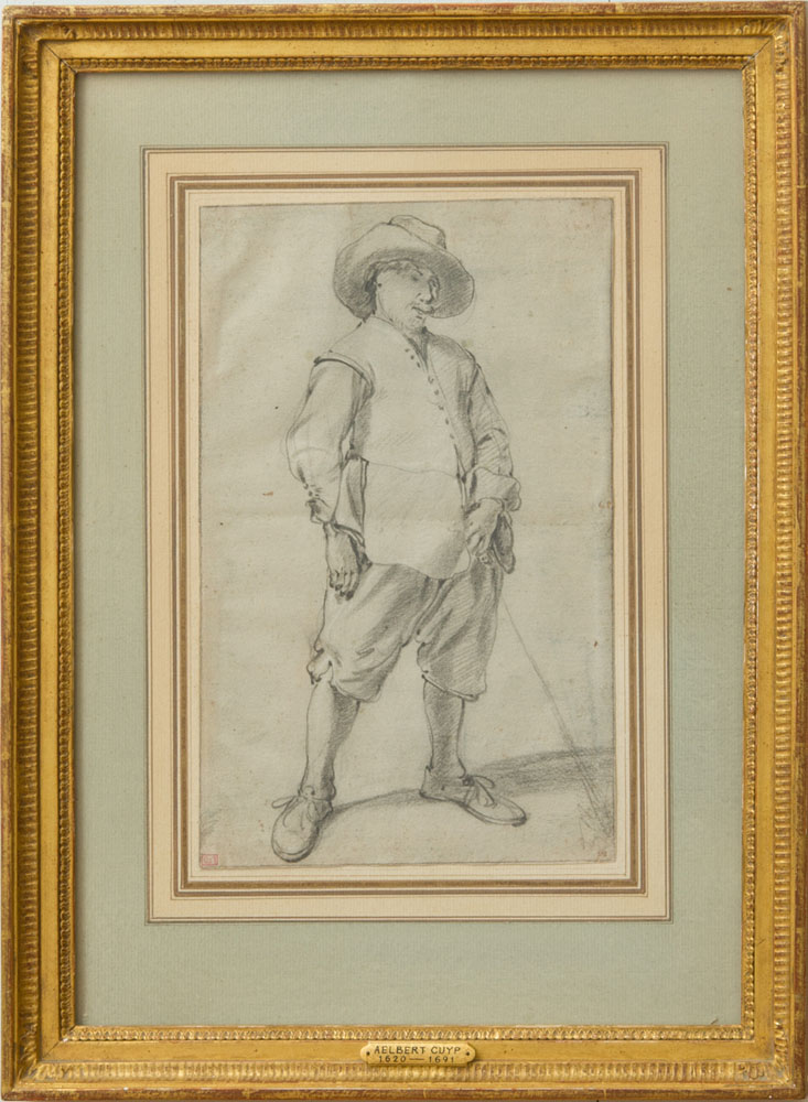 Appraisal: ATTRIBUTED TO AELBERT CUYP - PAYSAN HOLLANDAIS Black pencil on