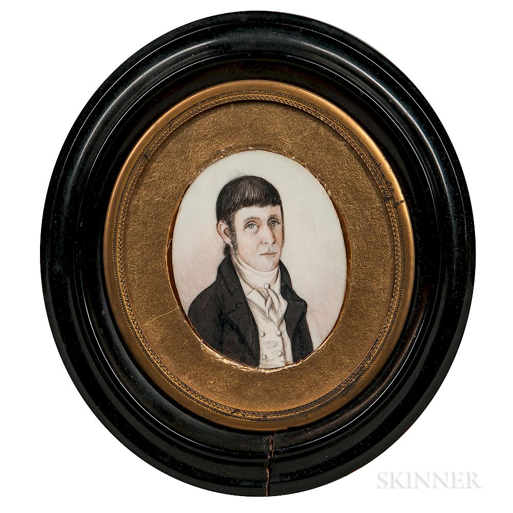 Appraisal: John Brewster Jr Connecticut Maine - Miniature Portrait of a