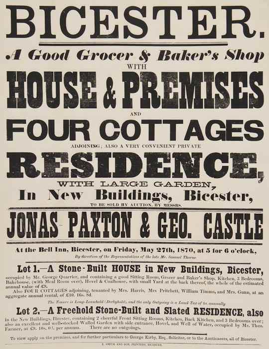 Appraisal: Oxfordshire Auction Broadsides - Land and property broadsides including Burford