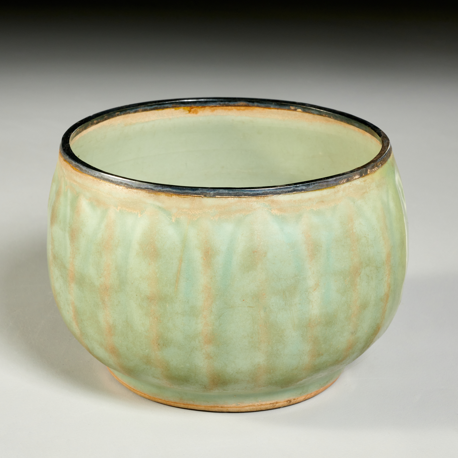 Appraisal: CHINESE LONGQUAN CELADON LOTUS BOWL Possibly Song Yuan Dynasty th-