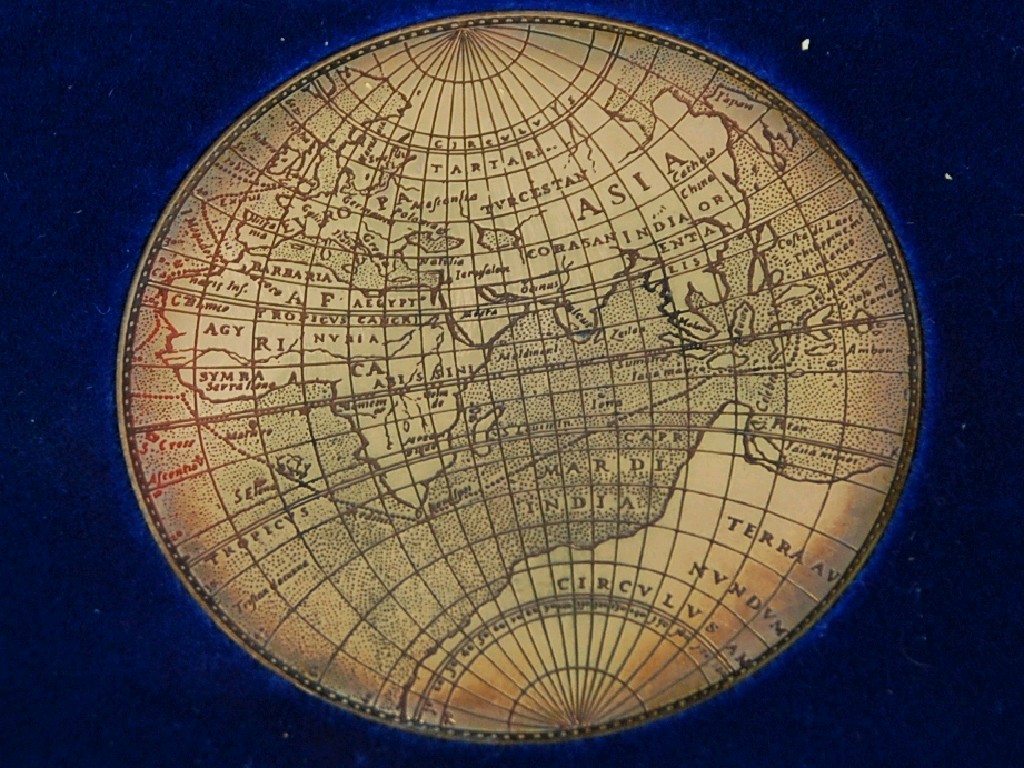 Appraisal: THE DRAKE SILVER MEDAL MAP MICHAEL MERCATOR ' diameter a