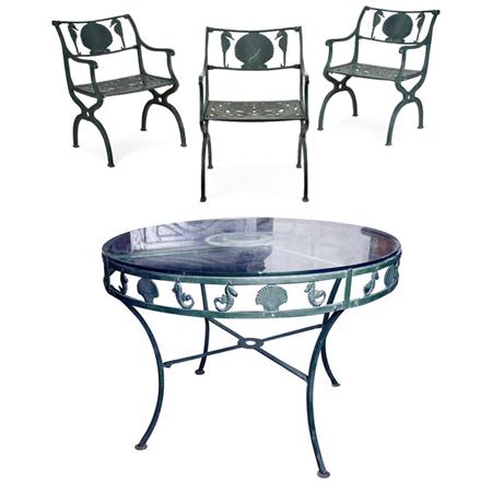 Appraisal: Set of Painted Metal Outdoor Furniture Estimate -