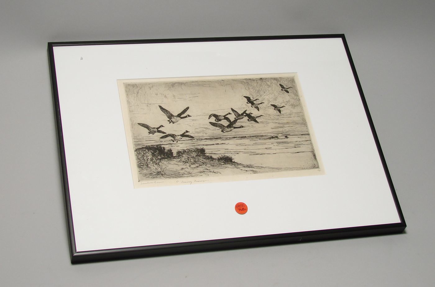 Appraisal: FRANK W BENSONAmerican - Wild Geese Signed lower left Etching