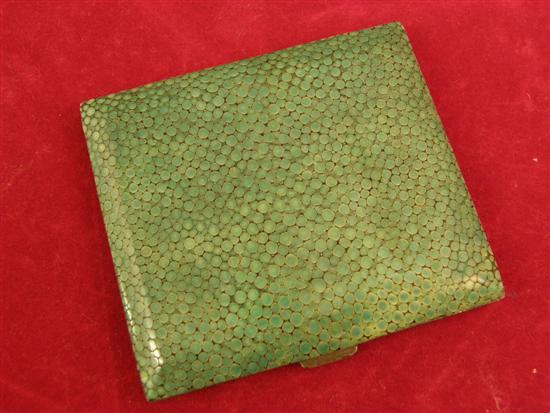 Appraisal: Art Deco George V Shagreen and silver cigarette case London