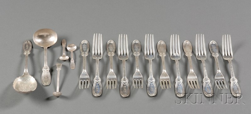 Appraisal: Seventeen Ball Black Co Silver Flatware Items mid th century