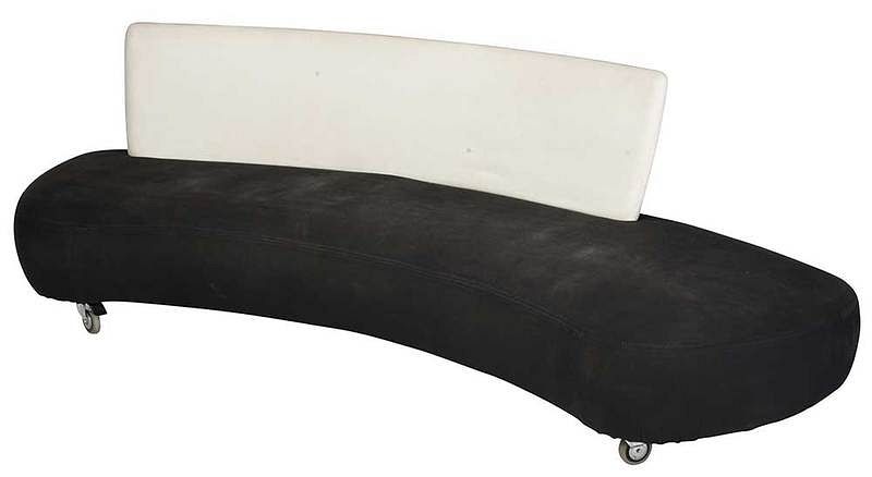 Appraisal: Modern Black and White Upholstered Flexform Sofa Italian th century