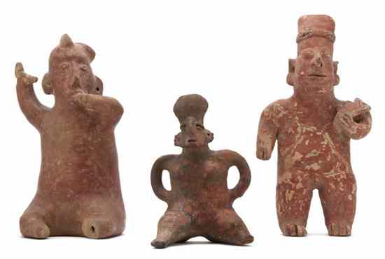 Appraisal: A Group of Three Mexican Pre-Columbian Terracotta Figures Nayarit one