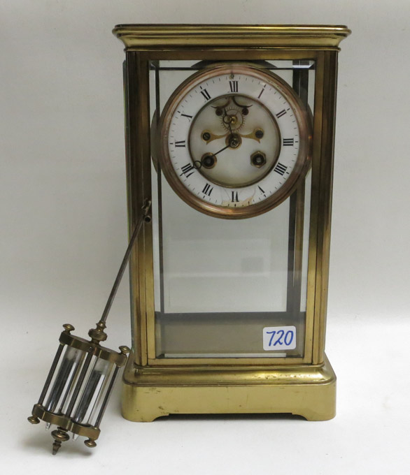 Appraisal: CRYSTAL REGULATOR MANTEL CLOCK Samuel Marti et Cie Medaille de