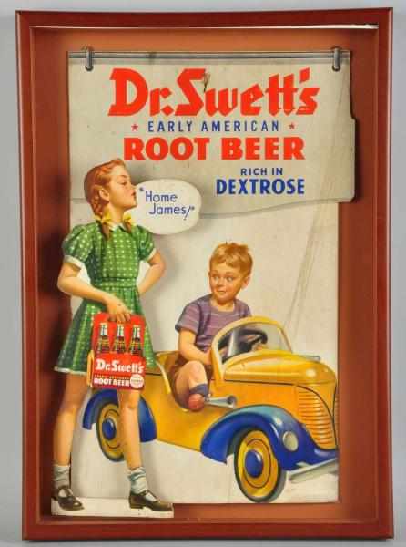 Appraisal: Cardboard Dr Swett's Root Beer Cutout Nicely framed and mounted