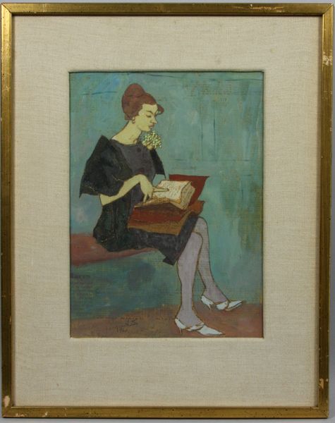 Appraisal: Joseph Solman - young woman reading a book watercolor or