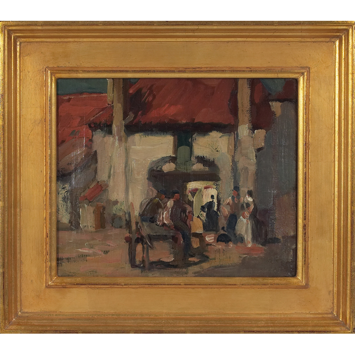 Appraisal: Karl Albert Buehr American - ''Market Scene '' c oil