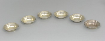 Appraisal: Six Sterling Gorham Nut Dishes A nice set of six