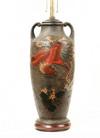 Appraisal: CLOISONNE ON PORCELAIN URN - Large rare Japanese late Meiji