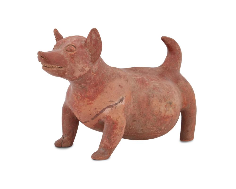 Appraisal: A Pre-Columbian Colima ceramic dog effigy Circa BCE- CE The