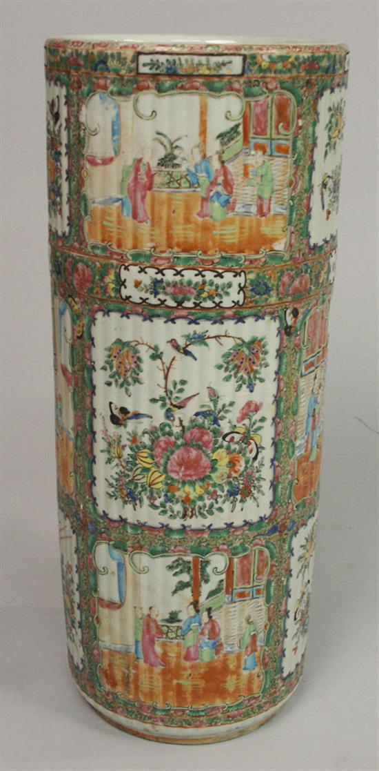 Appraisal: FAMILLE ROSE UMBRELLA STAND mid th century height inches Condition