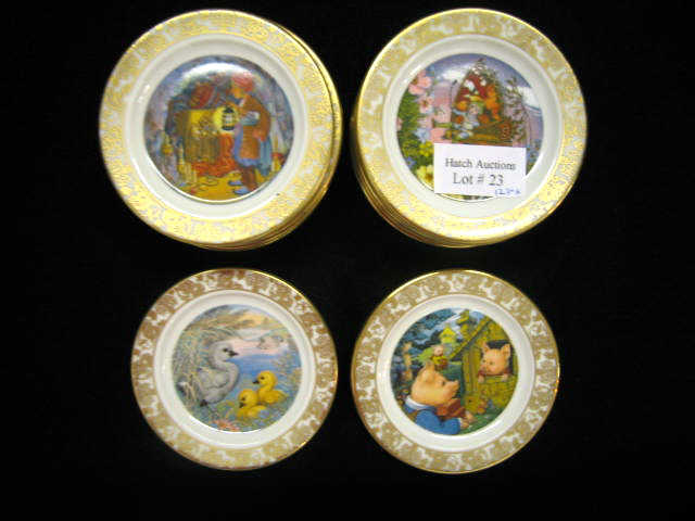 Appraisal: Set of Porcelain Butter Pats various fairy tale scenes