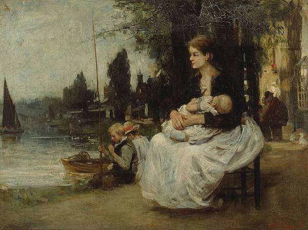 Appraisal: John Robertson Reid British - The waterman's wife signed and