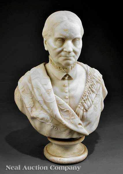 Appraisal: Leonard Wells Volk American - a Carrara marble bust of