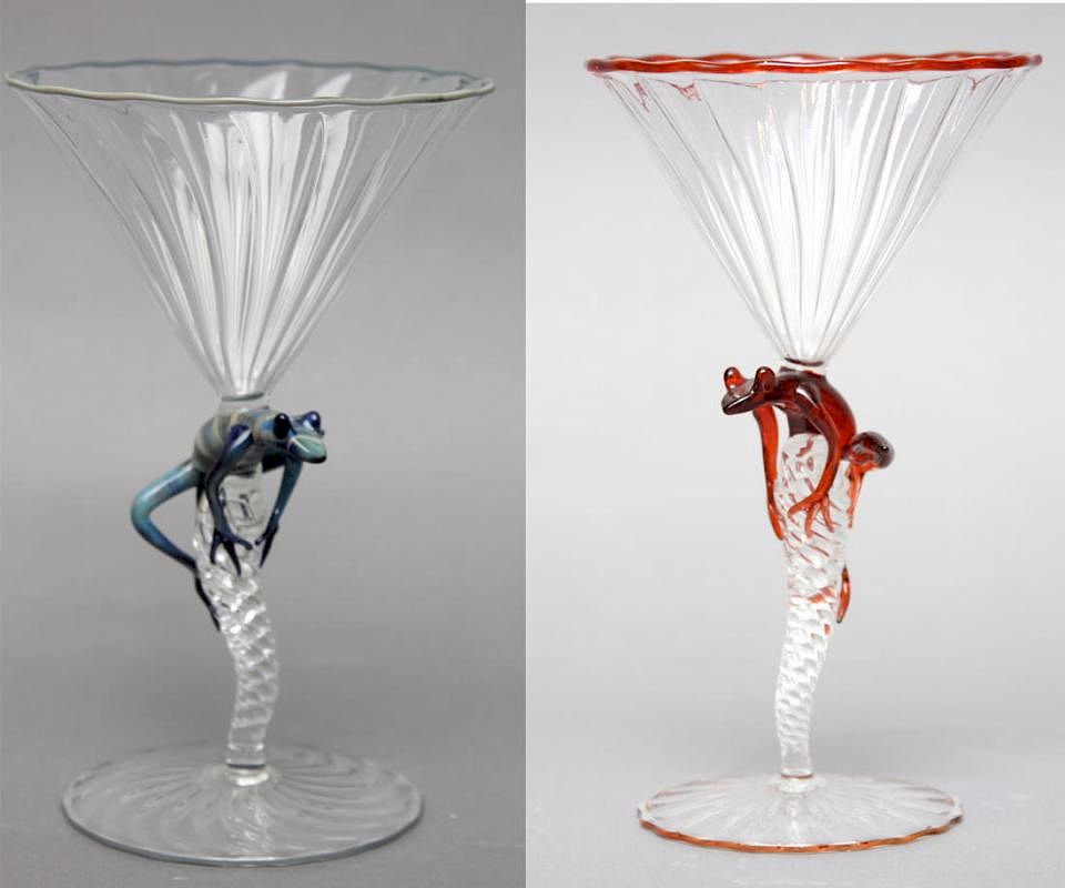 Appraisal: Robert Mickelson Robert Mickelson American b - Frog Martini Glasses