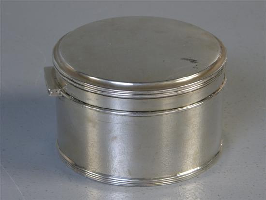 Appraisal: Dutch silver round box with hinged cover x high