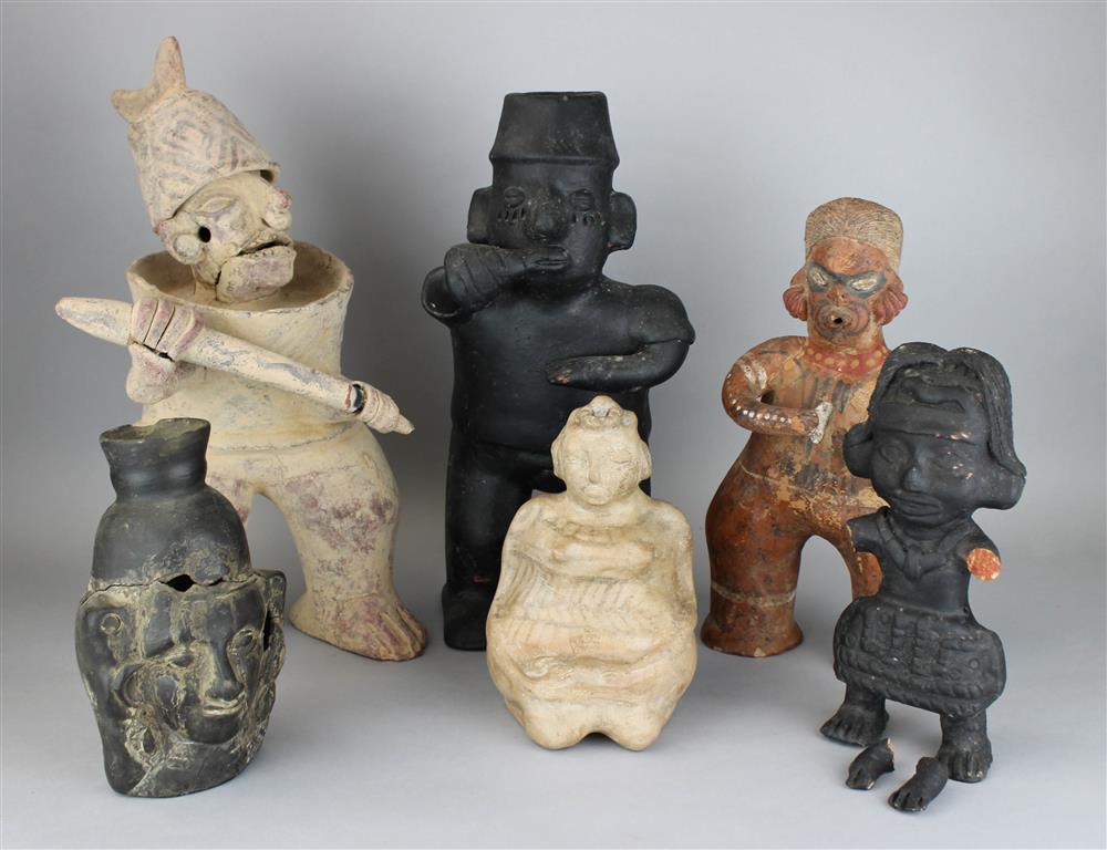 Appraisal: SOUTH AND CENTRAL AMERICAN POTTERY FIGURAL GROUP Provenance a Virginia