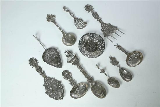 Appraisal: LARGE GROUP OF FANCY SILVER SERVING PIECES Mostly Continental late