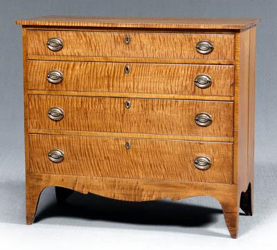 Appraisal: Federal tiger maple chest highly figured maple with bird s-eye