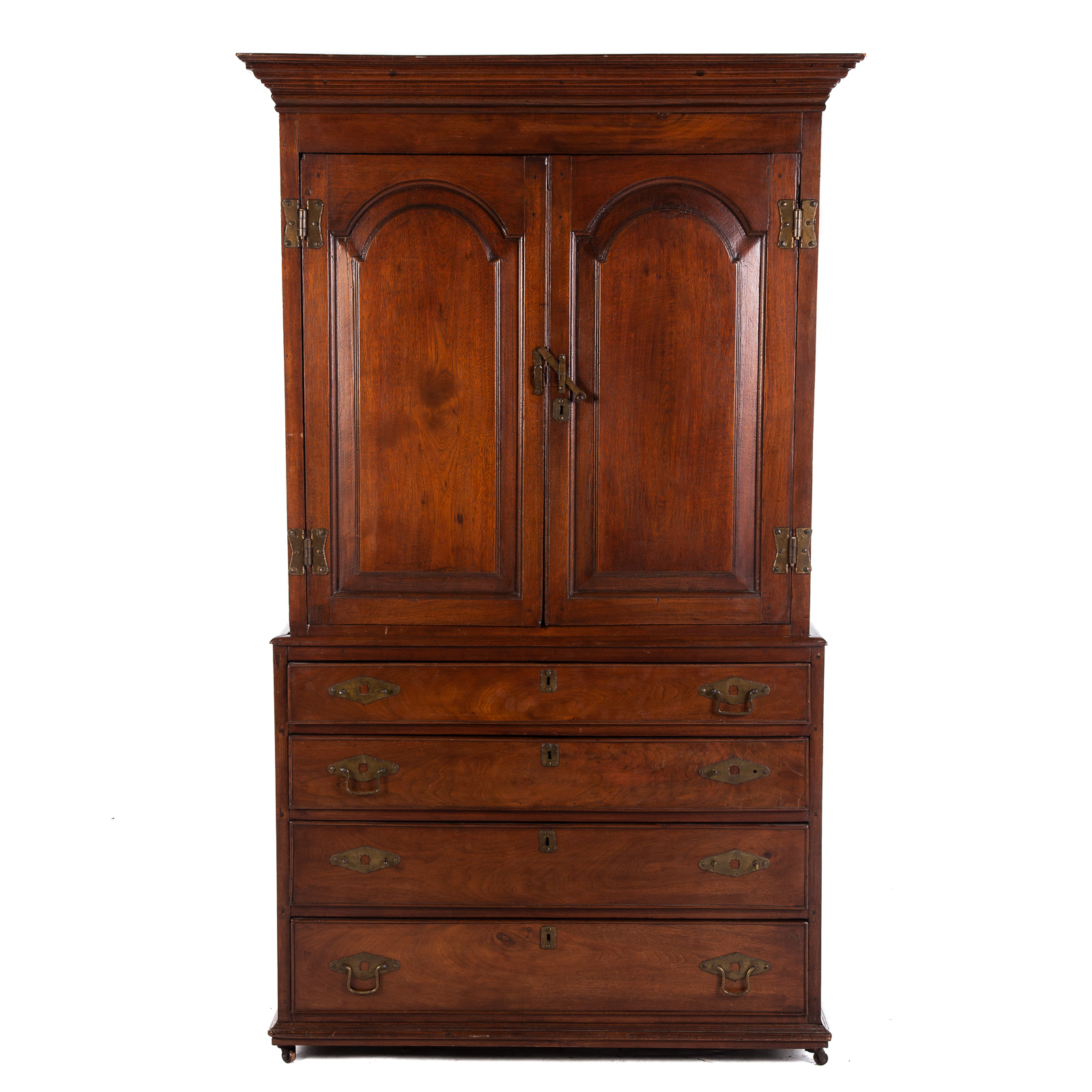 Appraisal: AMERICAN WALNUT LINEN PRESS Second half- th century upper case