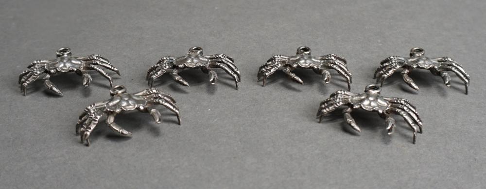 Appraisal: Six Italian -Silver Crab-Form Place Card Holders ozt