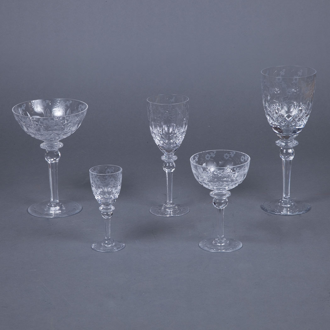 Appraisal: Set of Colorless Glass Stemware Approximately forty-two pieces