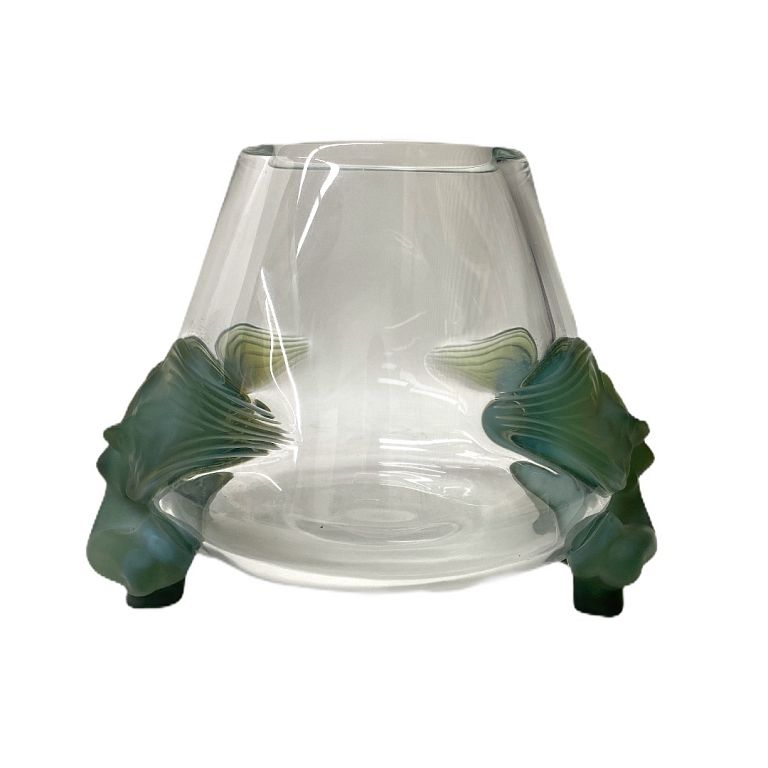 Appraisal: Lalique France Green Nude Women Centerpiece Lalique France Green Nude