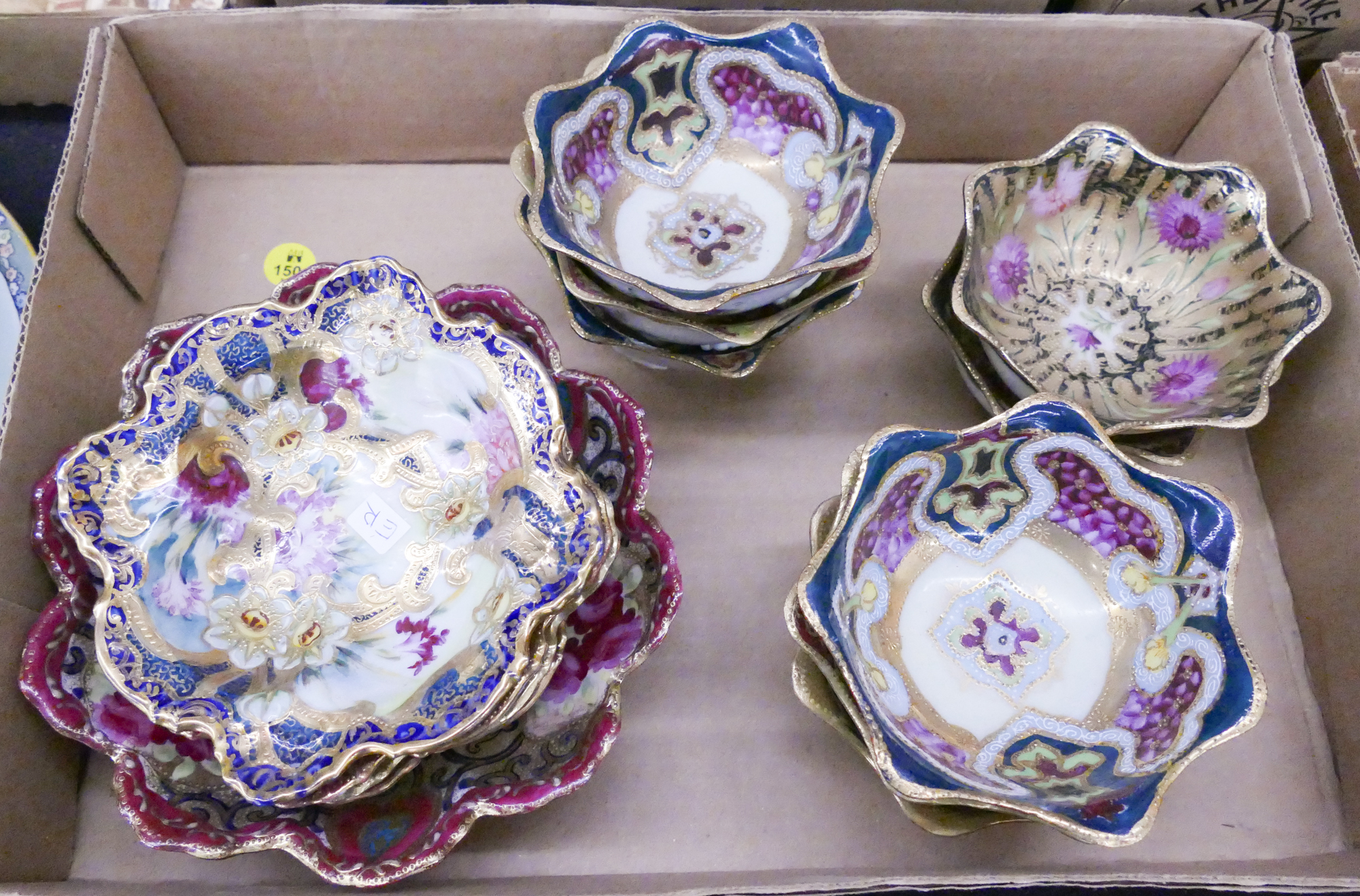 Appraisal: Box pc Old Japanese Gilt Floral Bowls