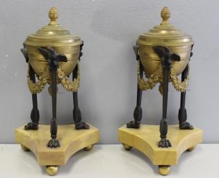 Appraisal: Fine Quality Pair of Dore Bronze and Patinated Empire Style