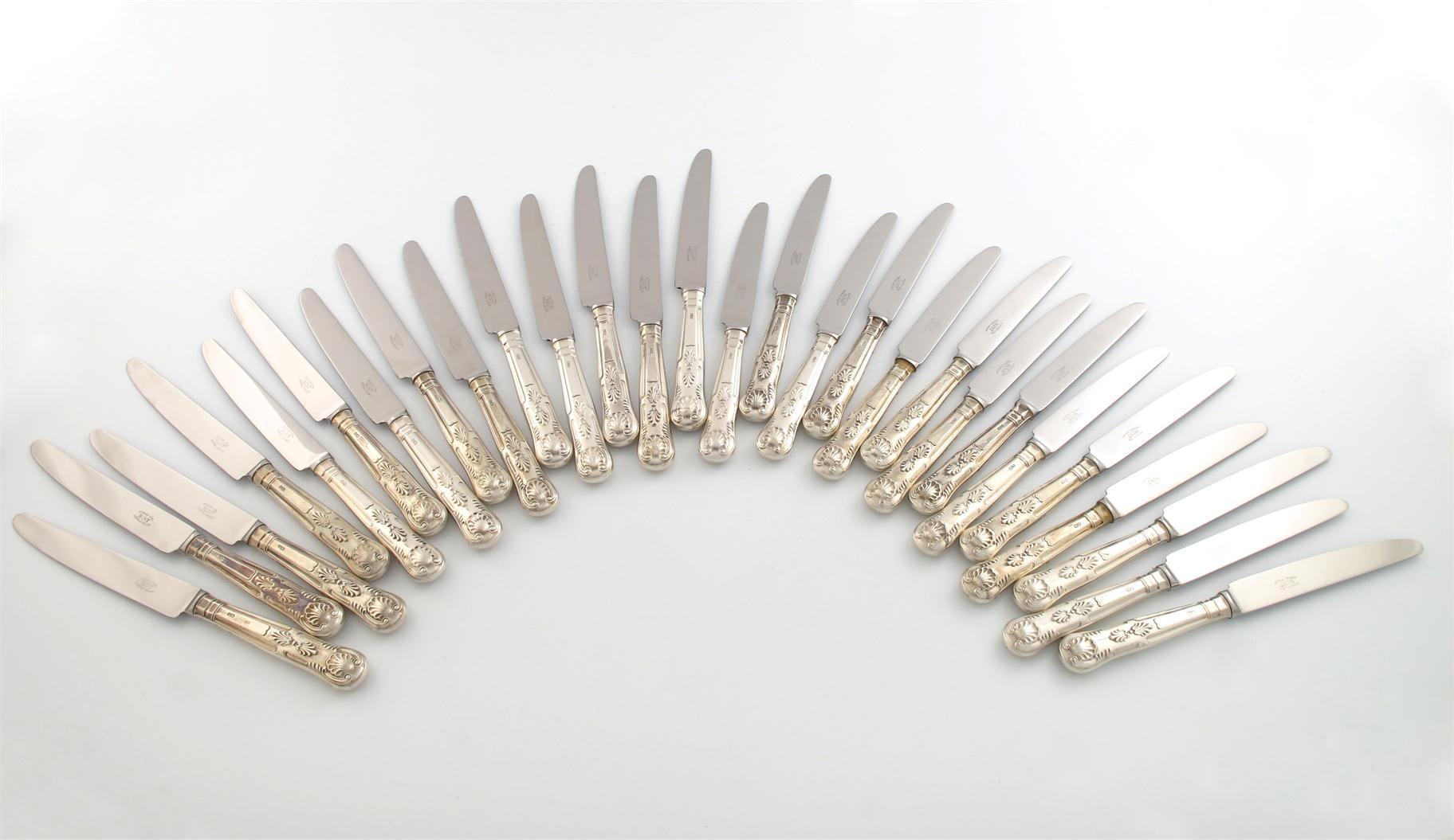 Appraisal: A set of fourteen modern silver King s pattern table