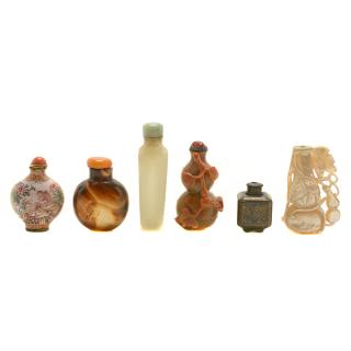 Appraisal: Six Snuff Bottles Late Qing Dyansty cm Six Snuff Bottles