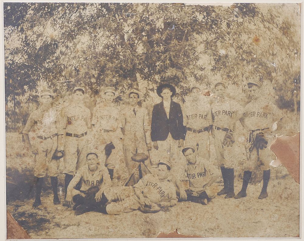 Appraisal: WINTER PARK Baseball Team Photo Antique albumen photograph of the